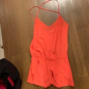 Maje hot pink romper with crossed back